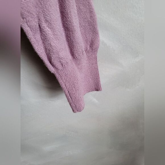 Worthington Lavender Purple faux fur Collar Button Close Cardigan Size L - Picture 5 of 16